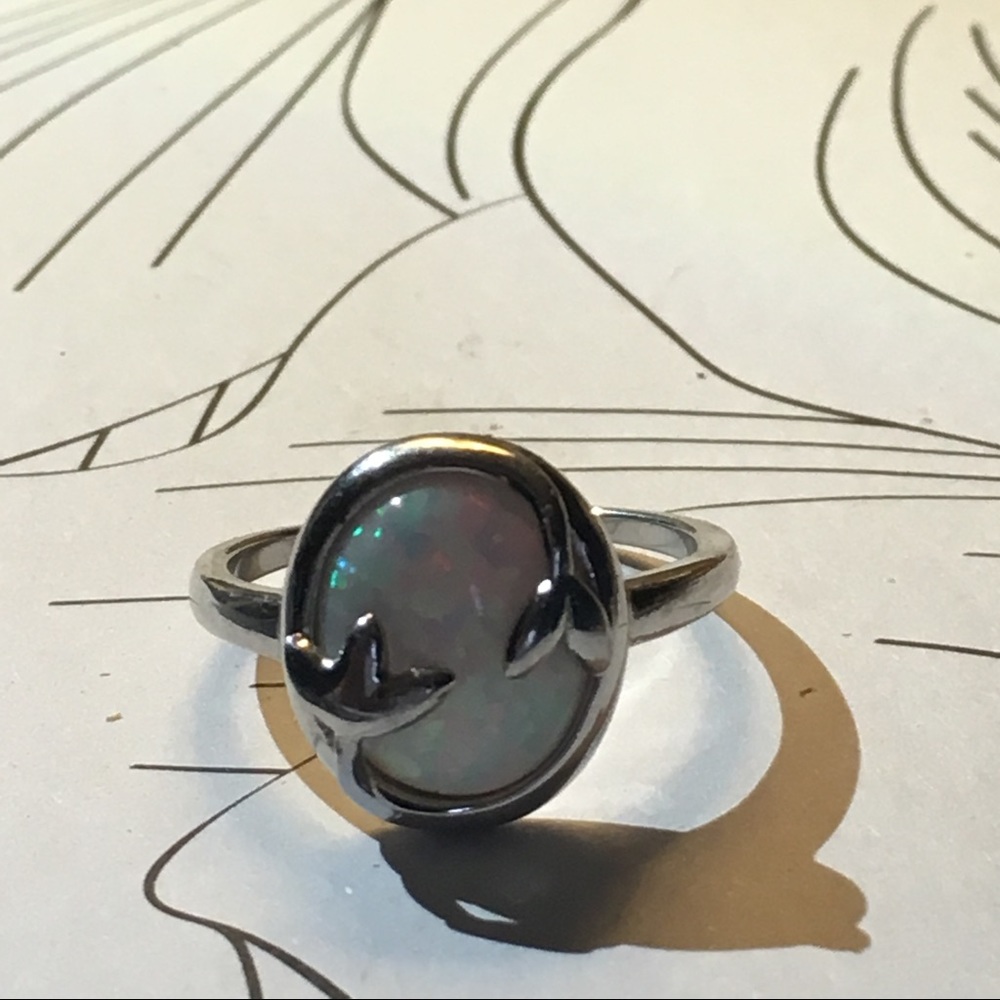 Opal and Sterling silver ring